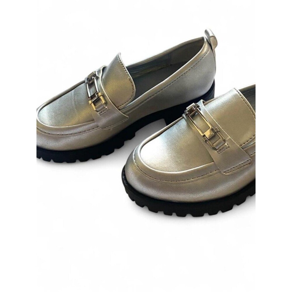 BabyGap Girls' Silver and Black Loafers 9C